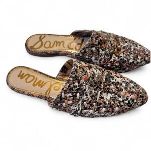 Sam Edelman Natayla Woven Leather Mules Slip On Flats Womens 7 Comfort Shoes